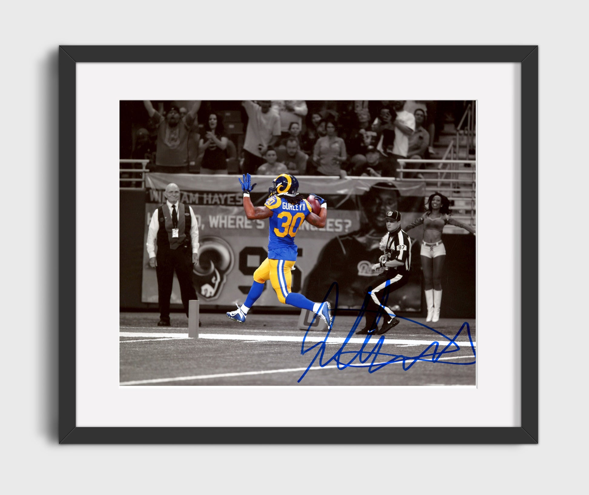 Todd Gurley - Los Angeles Football Spotlight Touchdown Celebration Football Wall Art - football wall art print