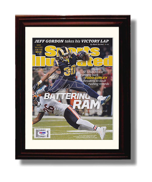 Todd Gurley - St Louis football Battering Ram Rookie Breakout Feature 2015 SI Cover football wall art 8x10 Beveled Frame