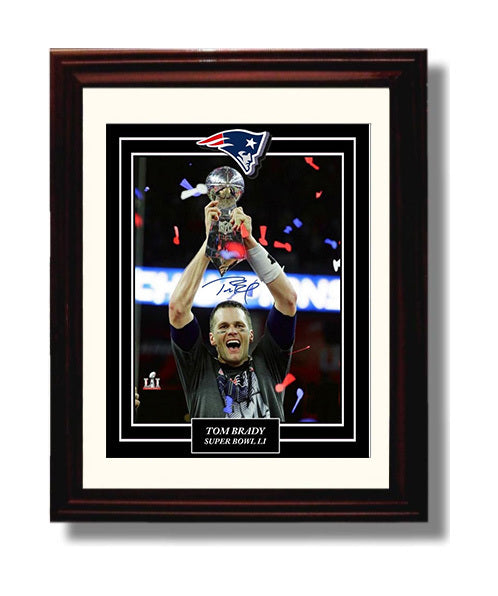 Tom Brady - Lombardi Lift football wall art 8x10 Beveled Frame