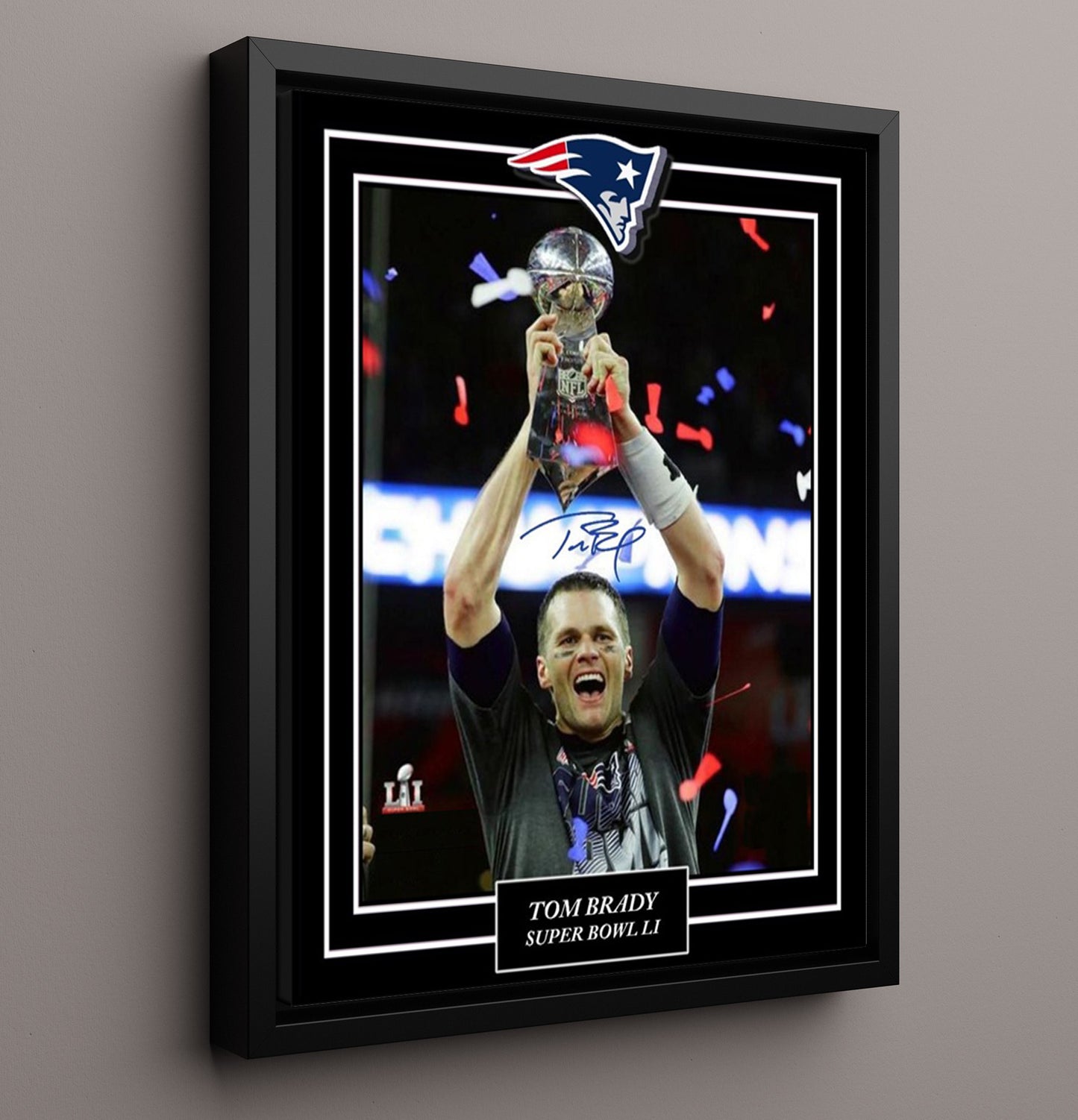 Tom Brady - Lombardi Lift Football Wall Art - football wall art print