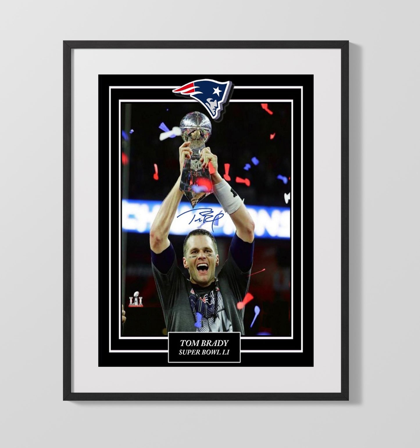 Tom Brady - Lombardi Lift football wall art 16x20 Gallery Frame