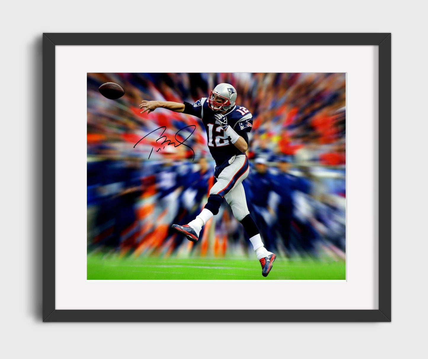 Tom Brady - New England Football Quarterback Throwing Motion football wall art 16x20 Gallery Frame