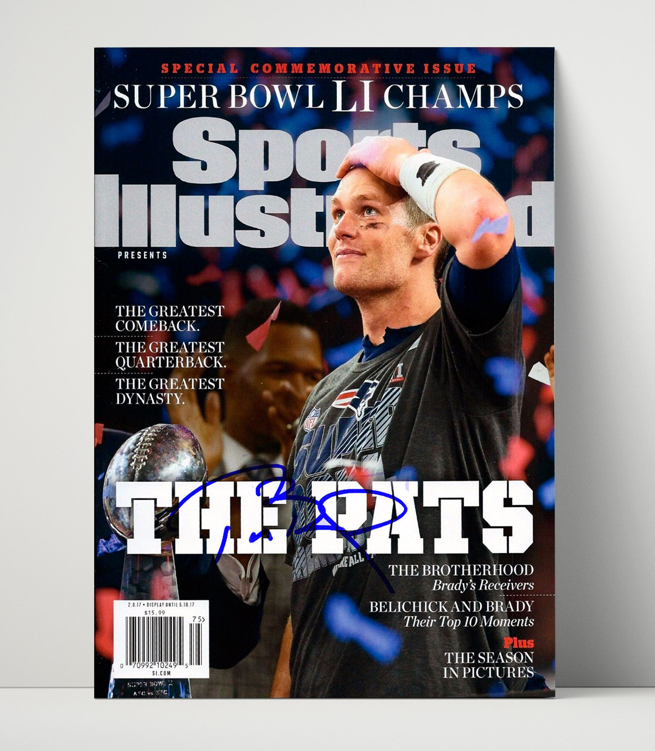 Tom Brady - New England football Super Bowl LI Champions Commemorative 2017 SI Cover football wall art 16x20 Unframed Print