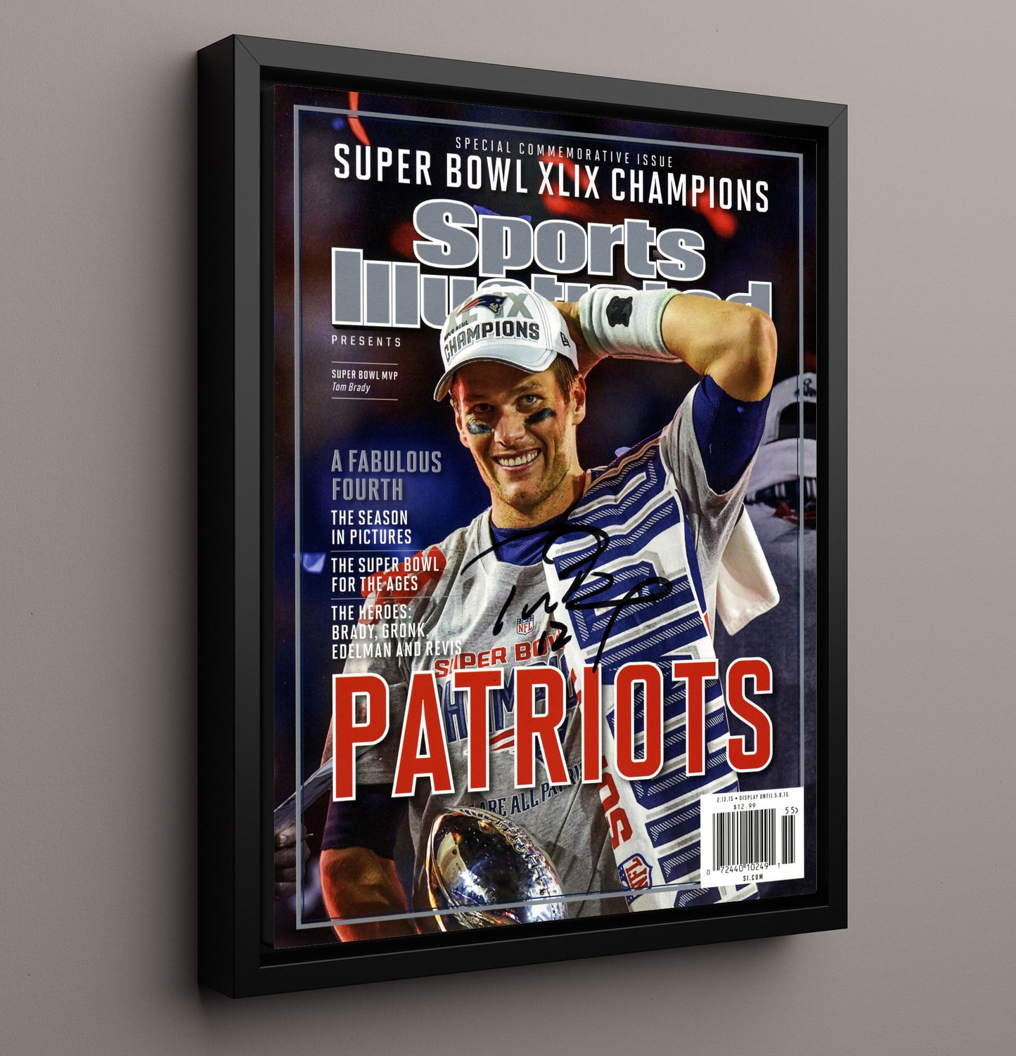 Tom Brady - New England Football Super Bowl Xlix Champions Commemorative 2015 SI Cover Football Wall Art - football wall art print