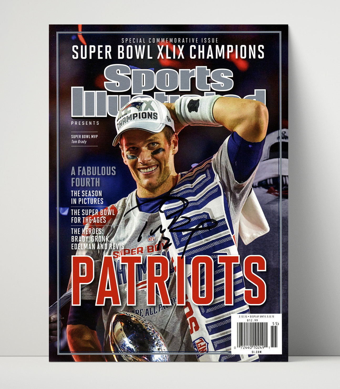 Tom Brady - New England football Super Bowl XLIX Champions Commemorative 2015 SI Cover football wall art 16x20 Unframed Print