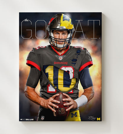 Tom Brady - Tampa GOAT football wall art 20x24 Canvas