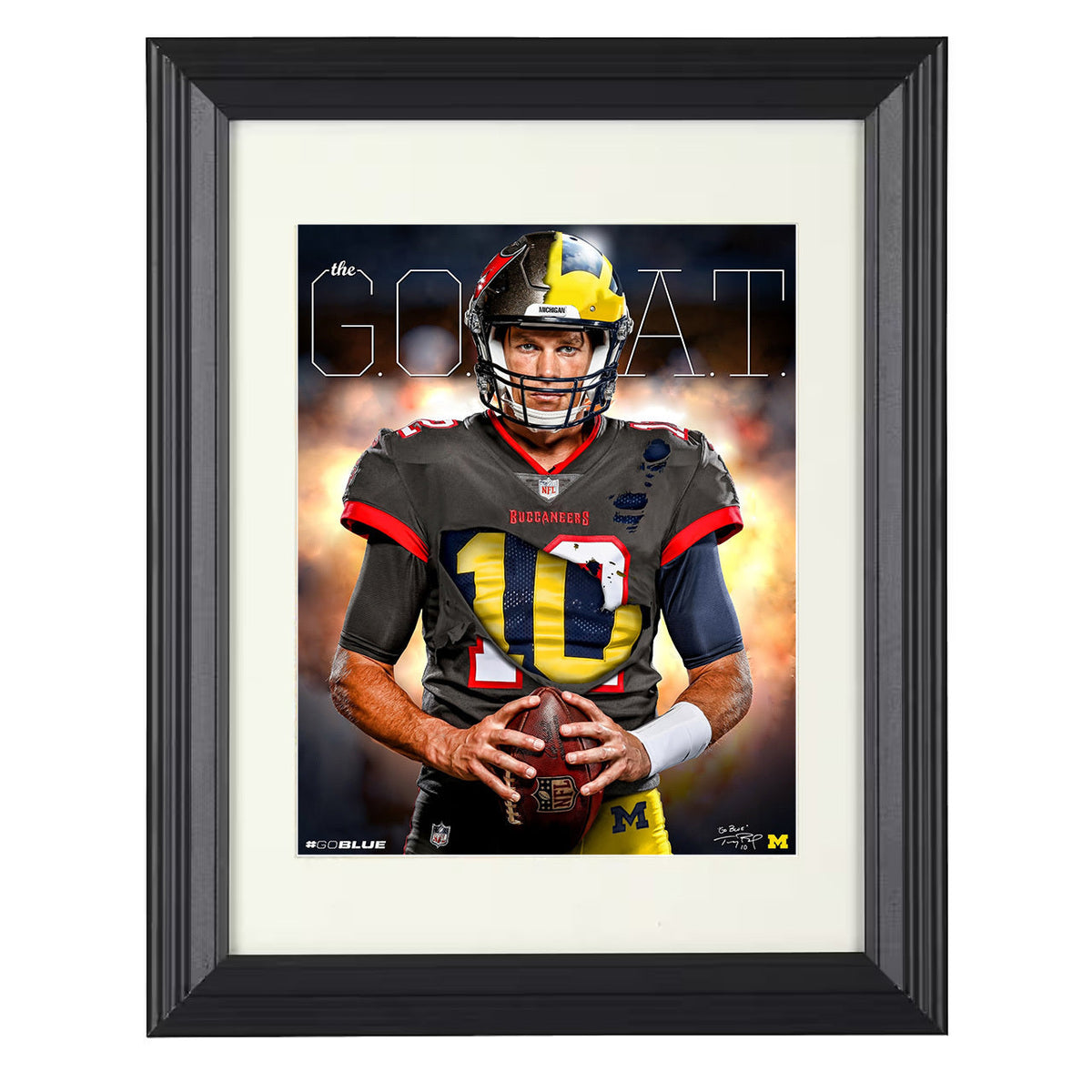 Tom Brady - Tampa GOAT football wall art 16x20 Unframed Print