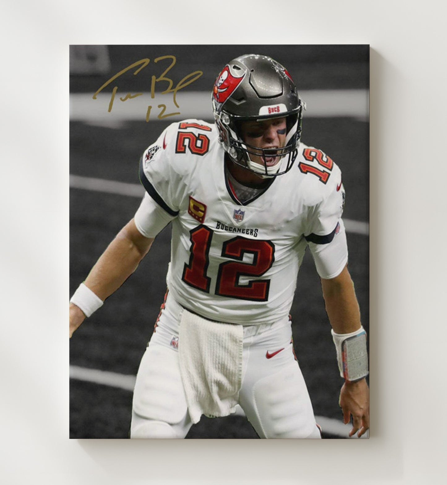 Tom Brady - Tampa football Quarterback GOAT Graphic football wall art 20x24 Canvas
