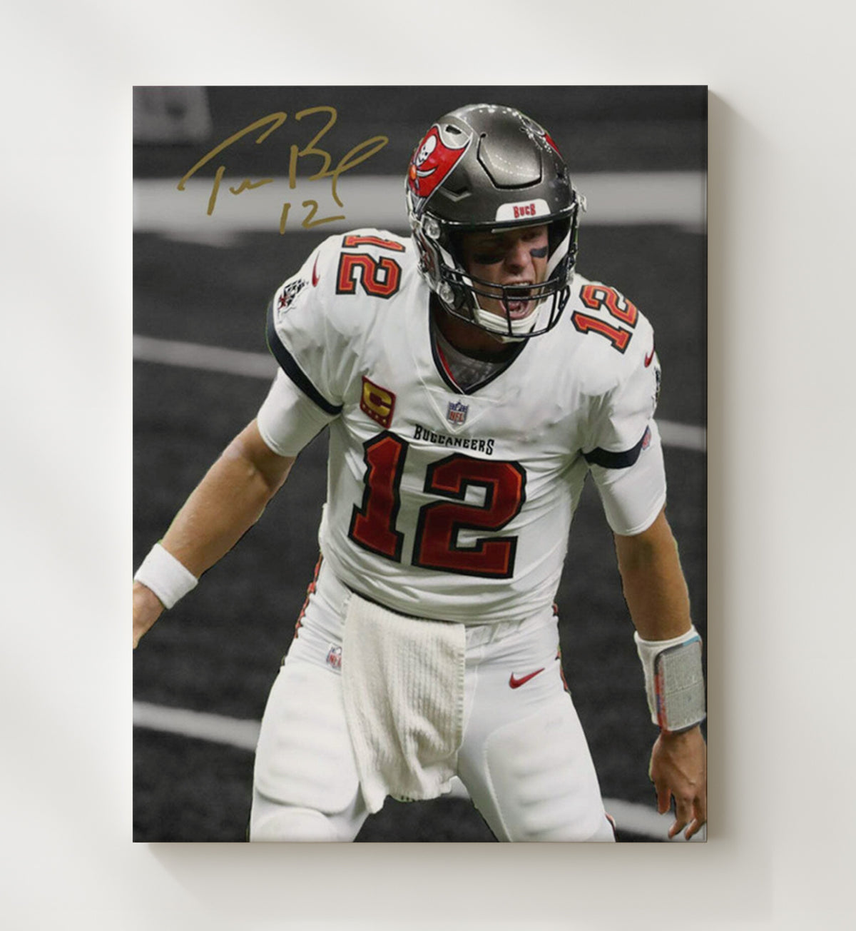 Tom Brady - Tampa football Quarterback GOAT Graphic football wall art 20x24 Canvas