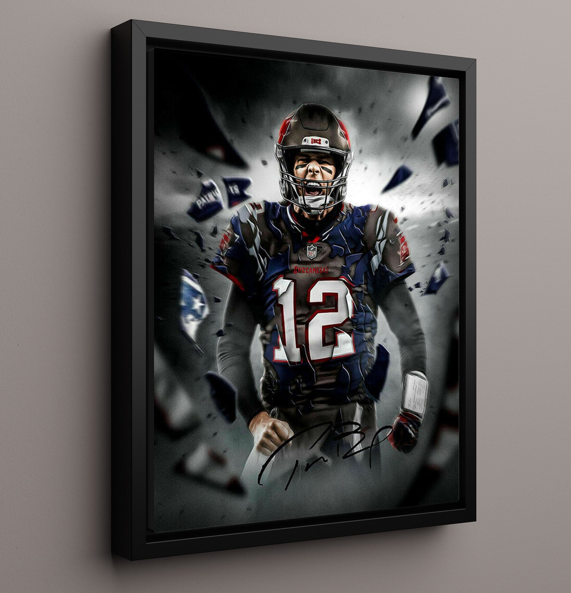 Tom Brady - Tampa Football Quarterback Patriots to Buccaneers Evolution Graphic Football Wall Art - football wall art print