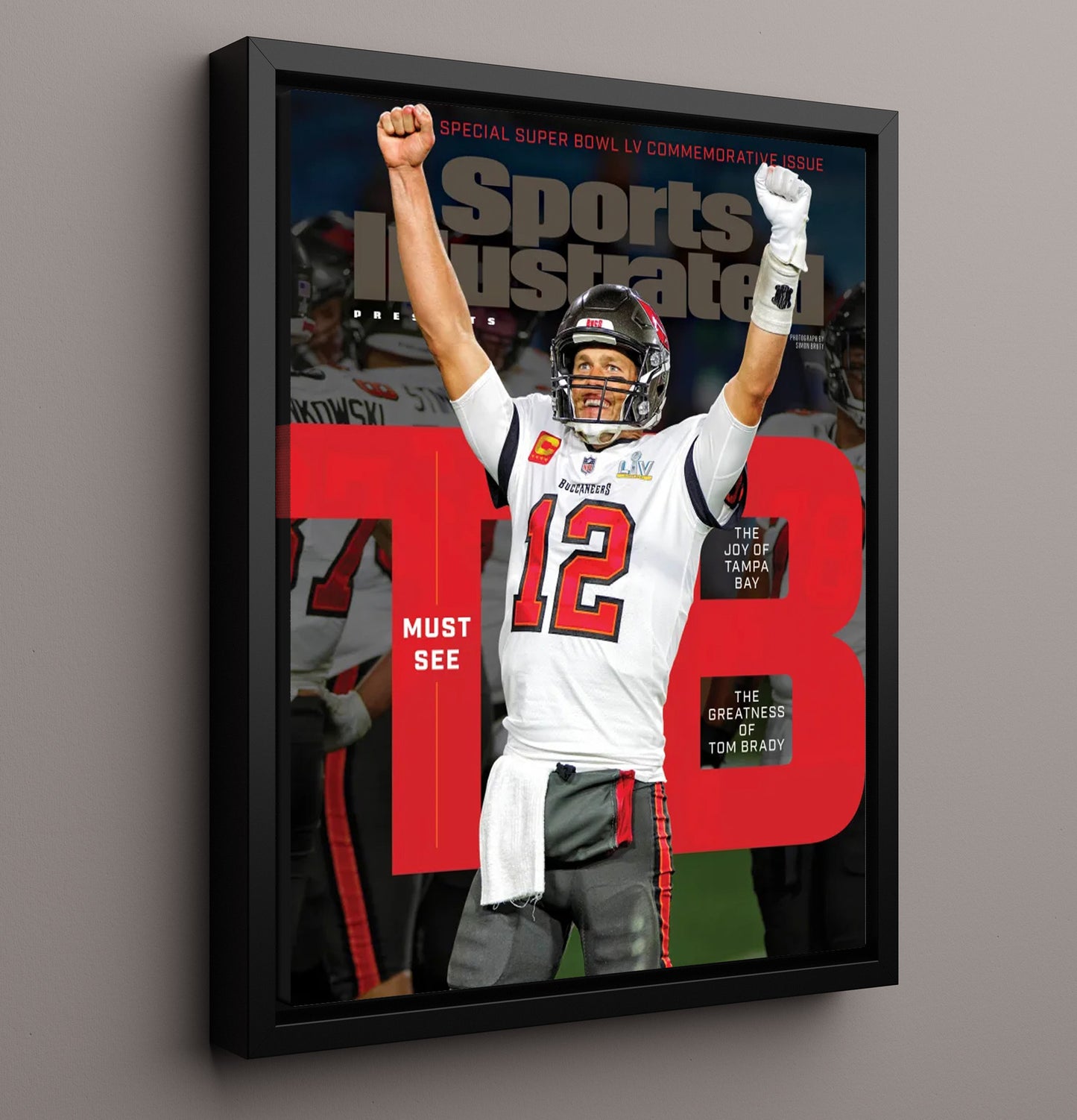 Tom Brady - Tampa Football Super Bowl Lv SI Cover Celebration 2021 Football Wall Art - football wall art print