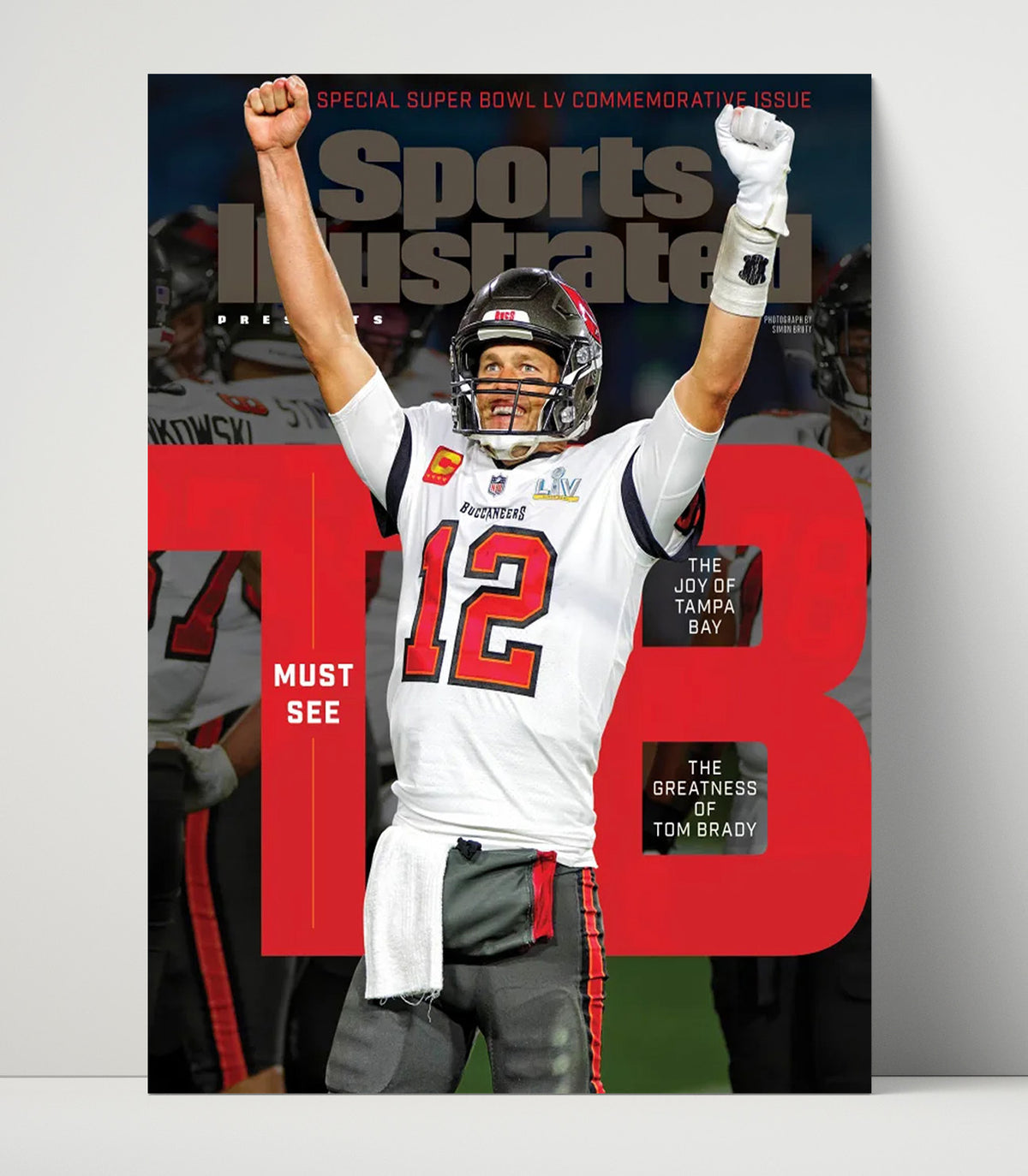 Tom Brady - Tampa football Super Bowl LV SI Cover Celebration 2021 football wall art 16x20 Unframed Print