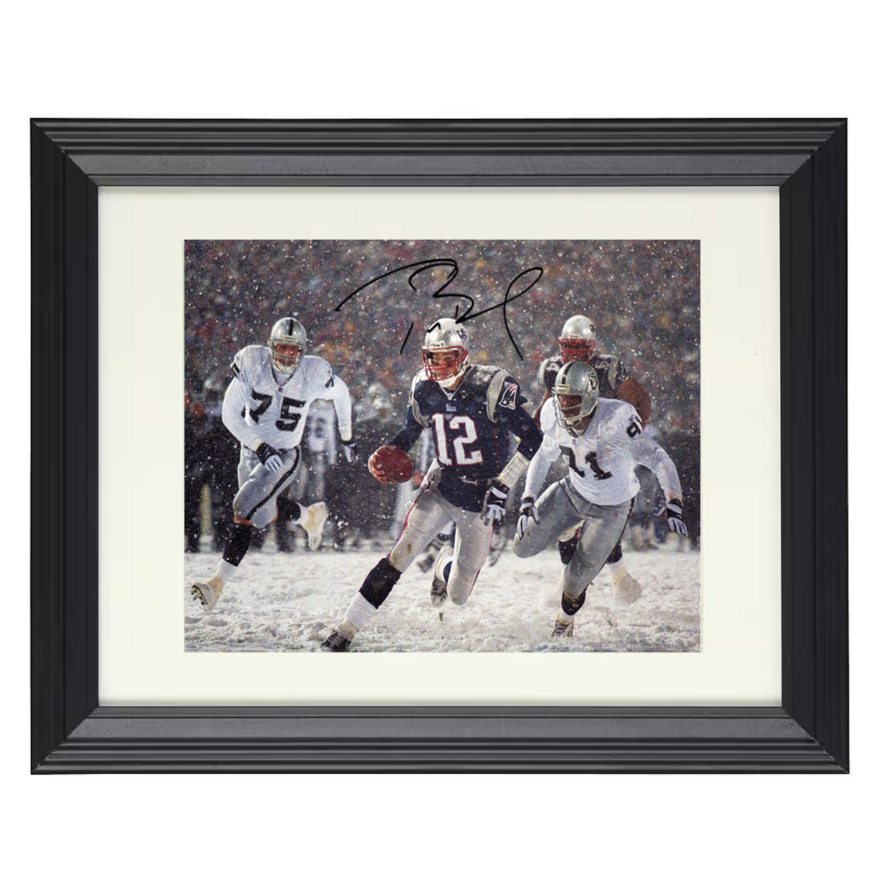 Tom Brady – Tuck Rule Magic – 8x10 black beveled framed football wall art