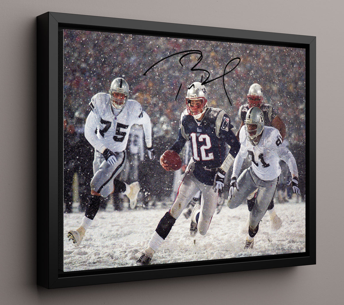 Tom Brady - Tuck Rule Magic football wall art 16x20 Framed Canvas