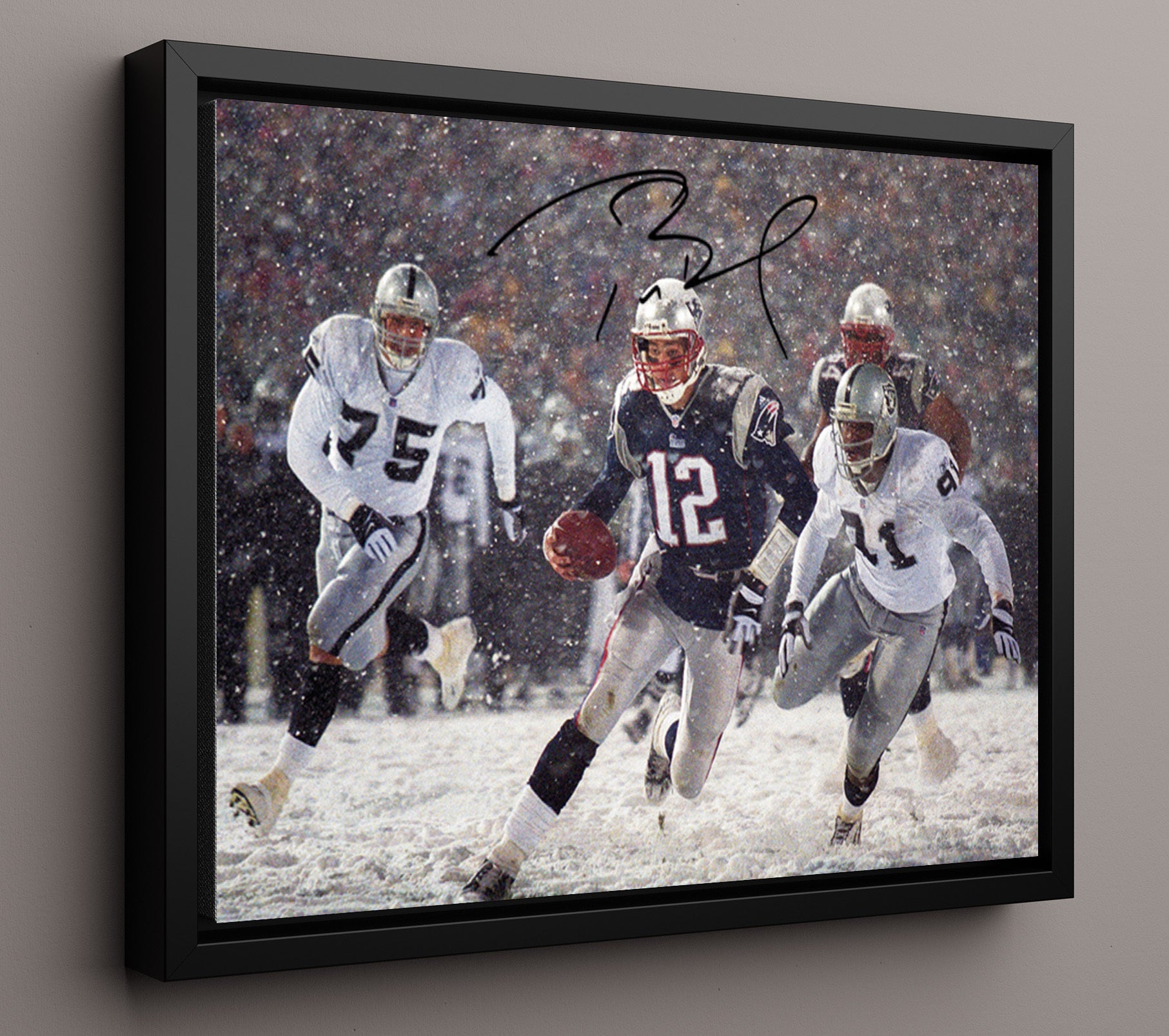Tom Brady - Tuck Rule Magic football wall art 16x20 Framed Canvas