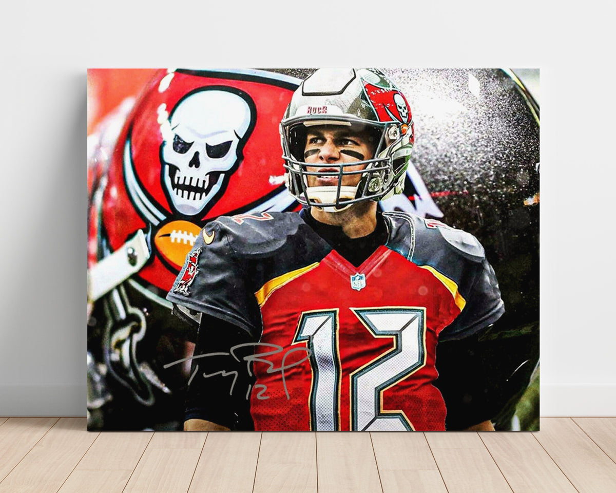 Tom Brady Bucs Signed - Pirate Precision football wall art 16x20 Unframed Print