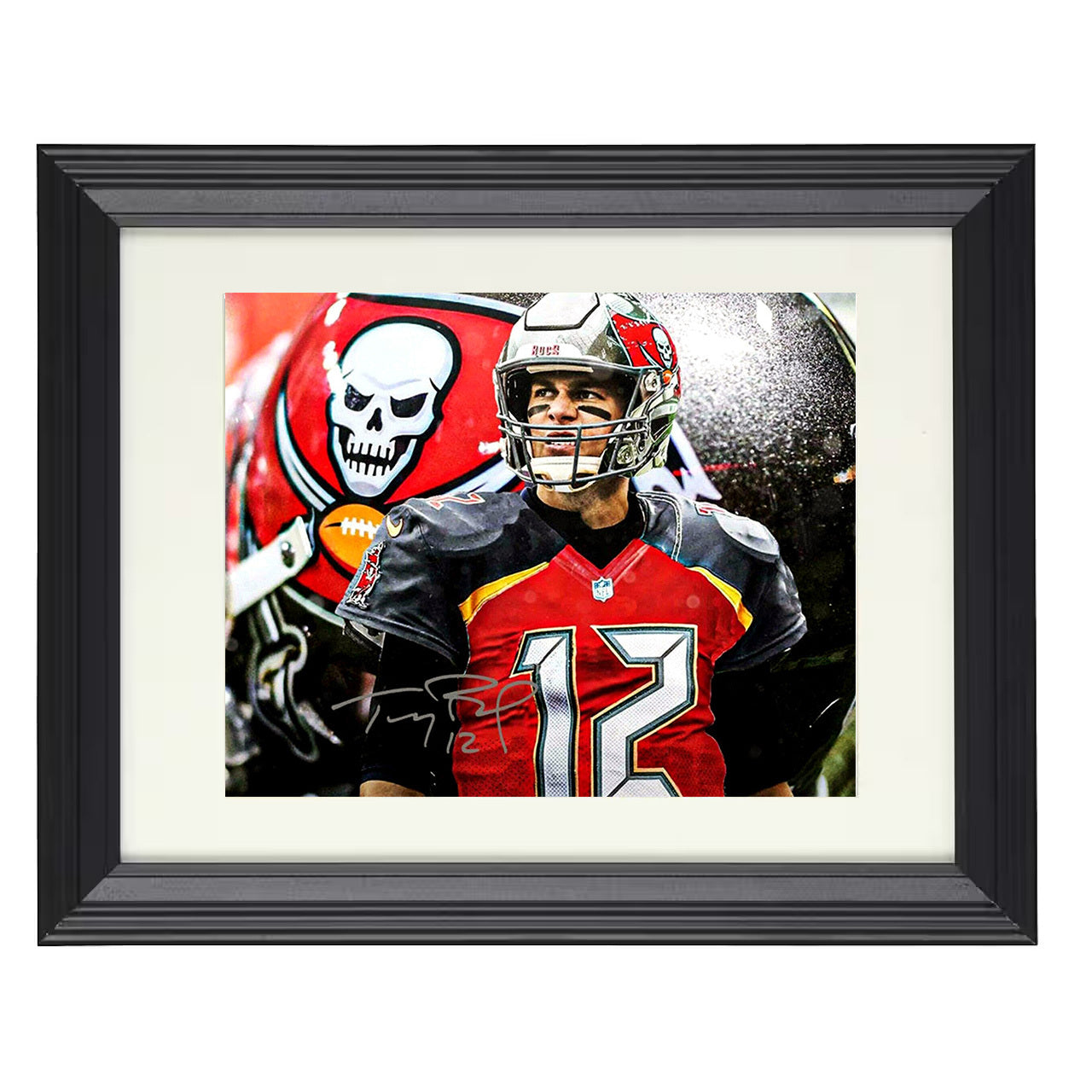 Tom Brady Bucs – Pirate Precision – 8x10 black beveled framed football wall art