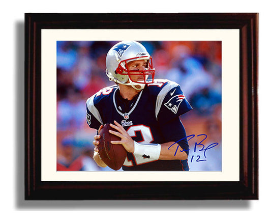 Tom Brady Patriots - QB Legend football wall art 8x10 Beveled Frame
