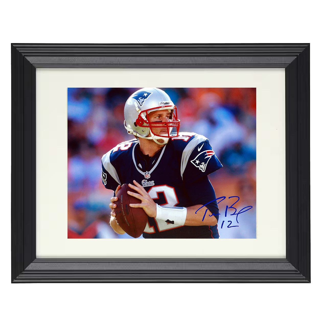 Tom Brady Patriots – QB Legend – 8x10 black beveled framed football wall art