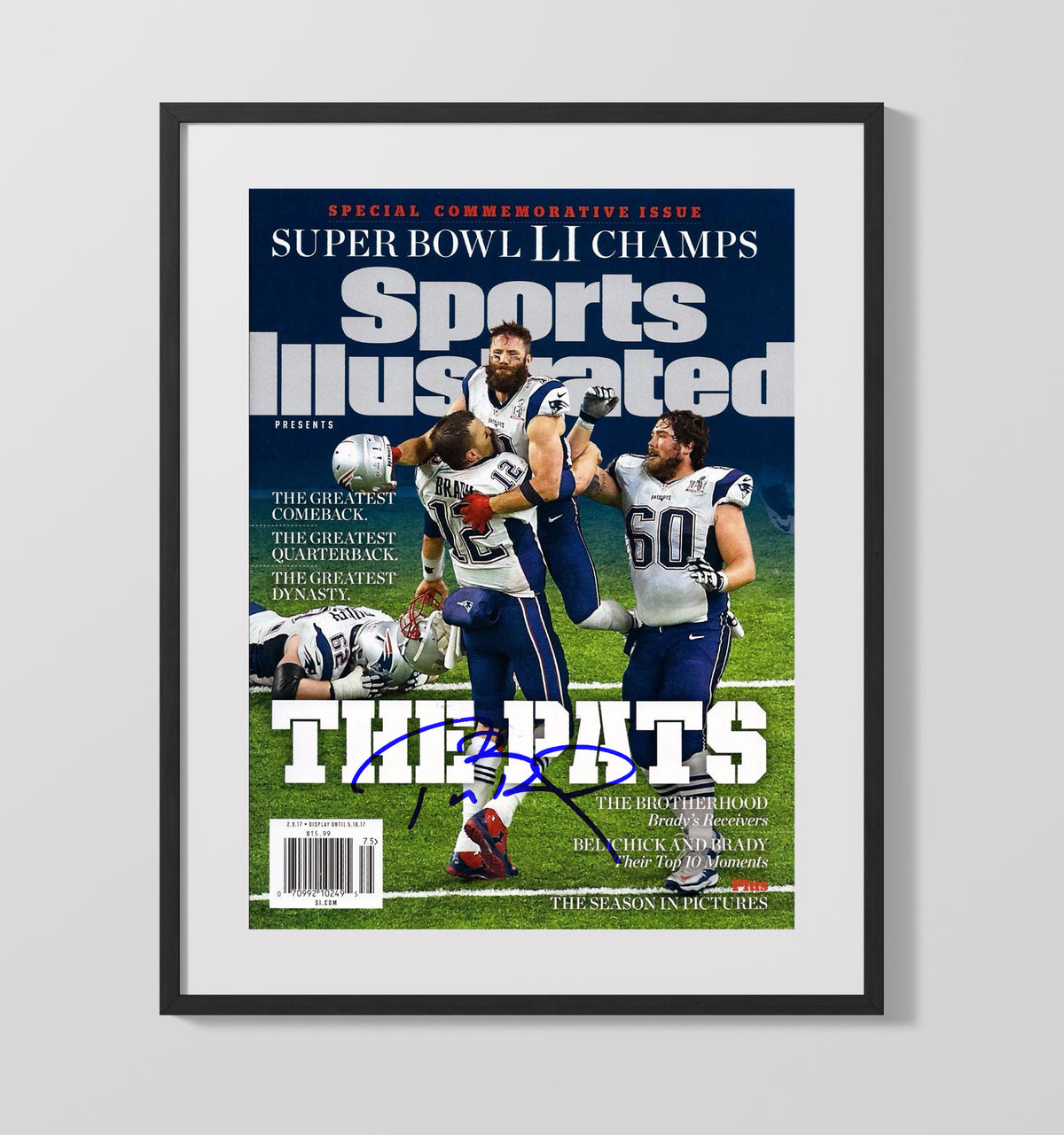 Tom Brady Super Bowl LI - The Pats Dynasty football wall art 16x20 Gallery Frame