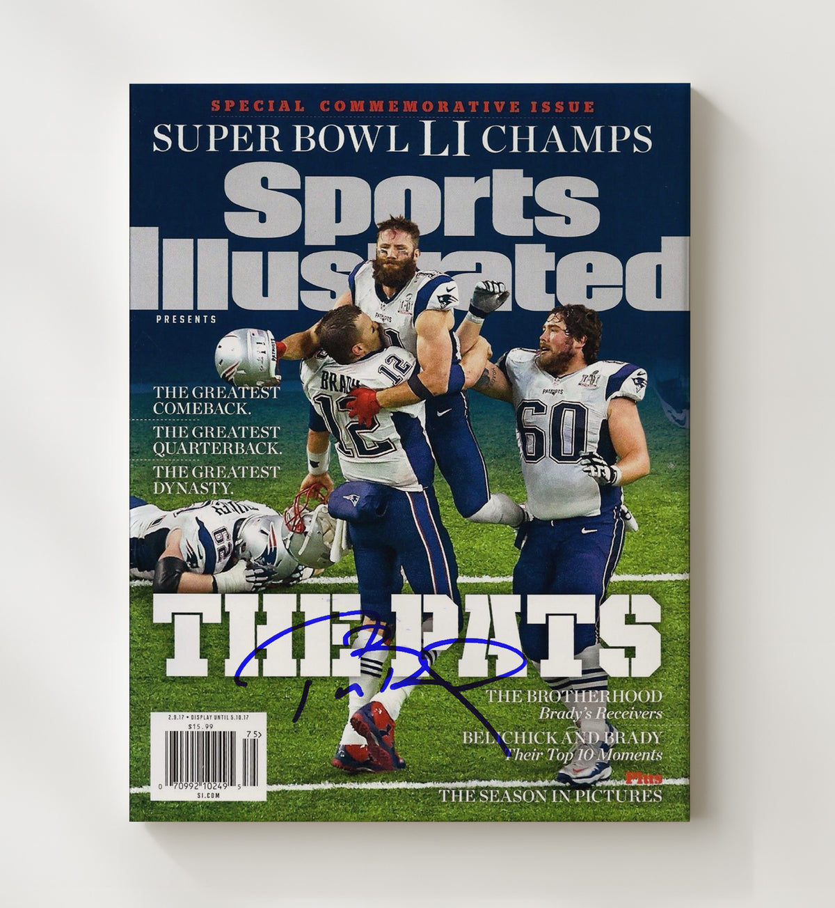 Tom Brady Super Bowl LI - The Pats Dynasty football wall art 20x24 Canvas