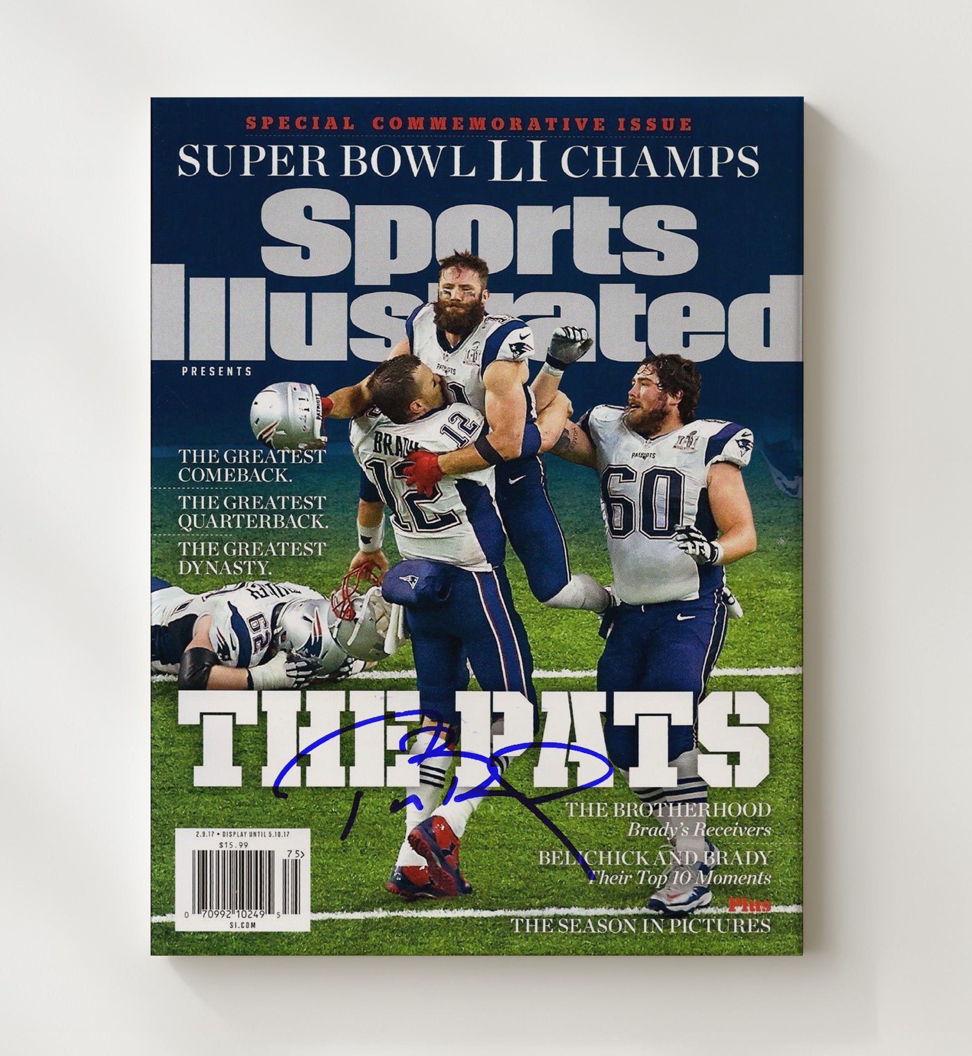 Tom Brady Super Bowl LI - The Pats Dynasty football wall art 20x24 Canvas