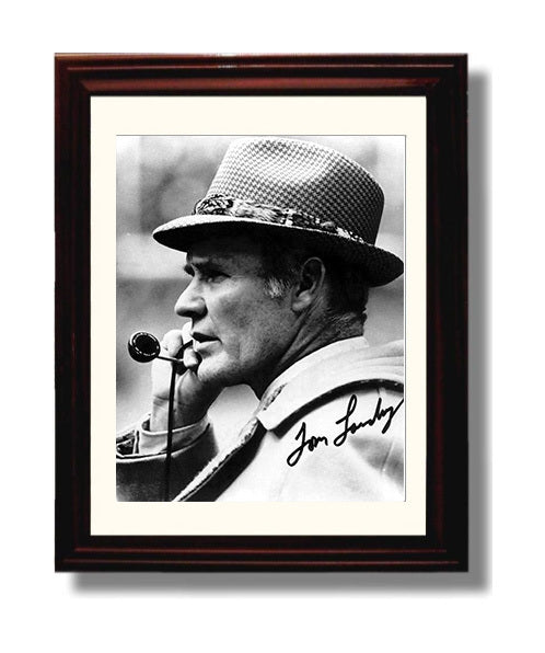 Tom Landry - The Fedora football wall art 8x10 Beveled Frame