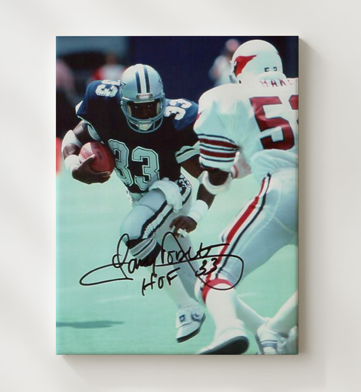 Tony Dorsett - Dallas football Running Back Versus Arizona football Defender football wall art 20x24 Canvas