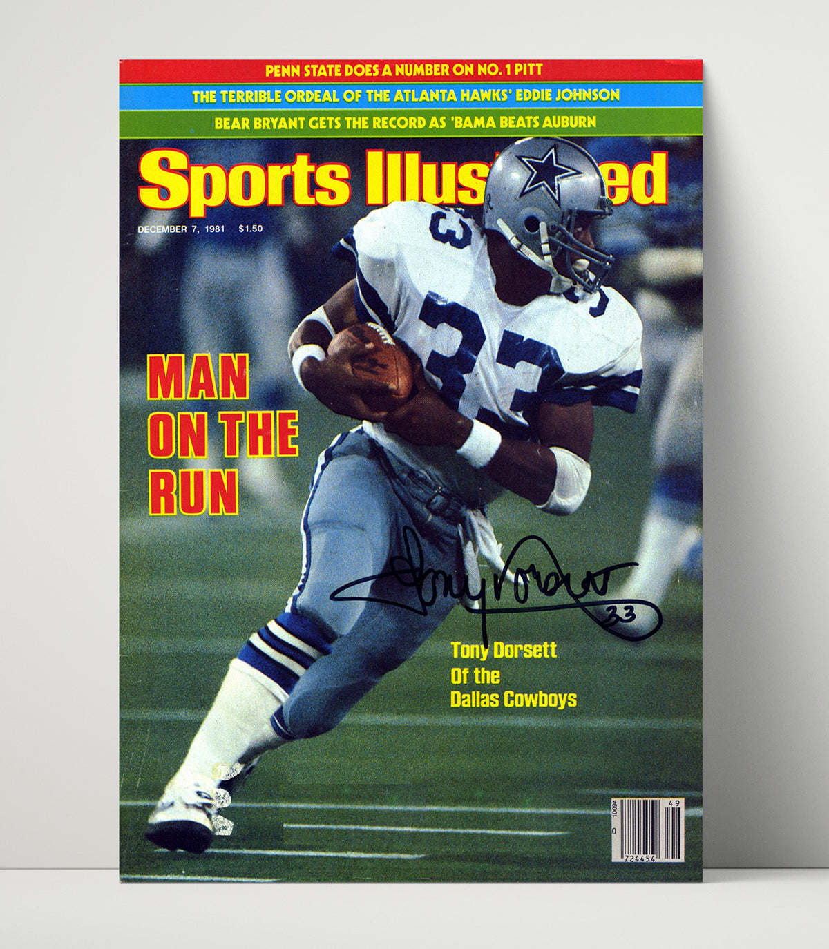 Tony Dorsett Man on the Run - Cowboy Flash football wall art 16x20 Unframed Print