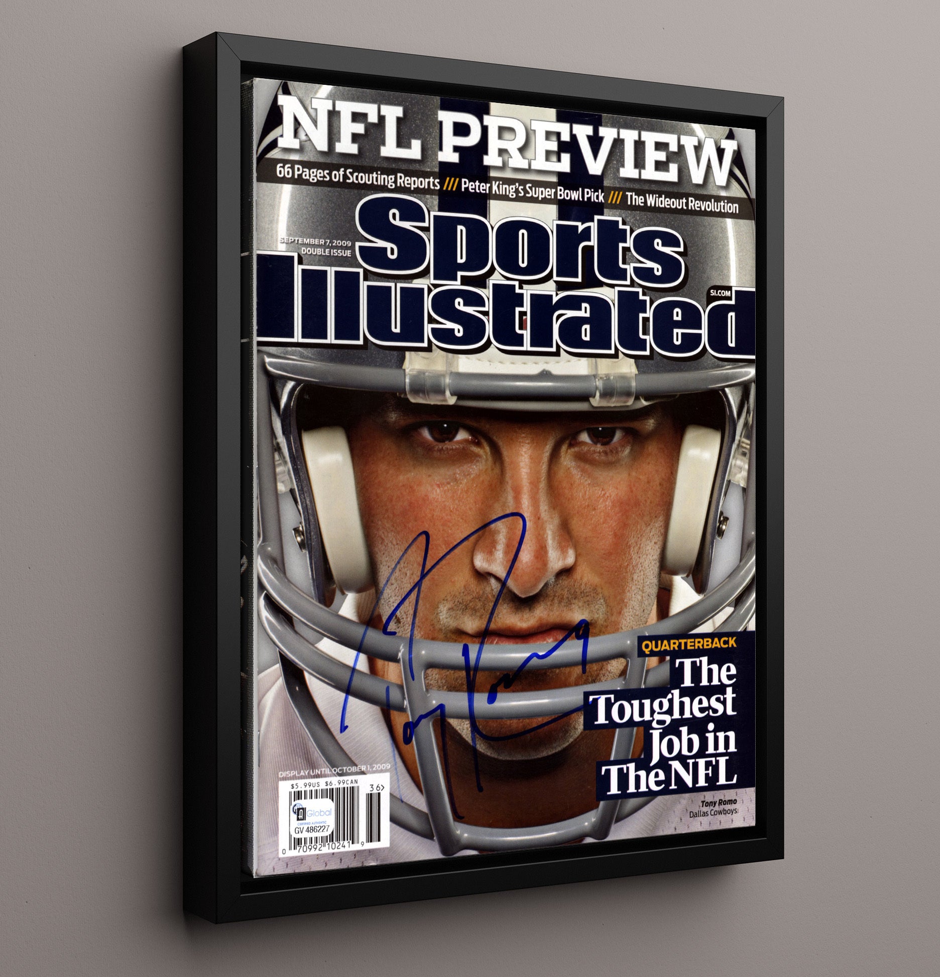 Tony Romo NFL Preview - Job QB1 football wall art 16x20 Framed Canvas