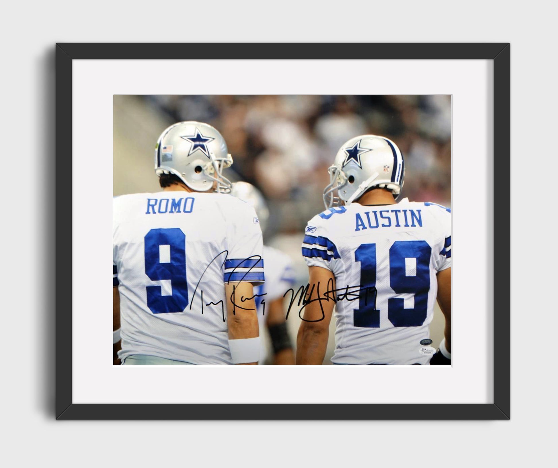 Tony Romo and Miles Austin - Dallas Football Sideline Back Jerseys Football Wall Art - football wall art print