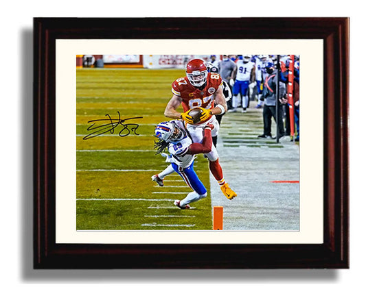 Travis Kelce - Endzone Flight football wall art 8x10 Beveled Frame