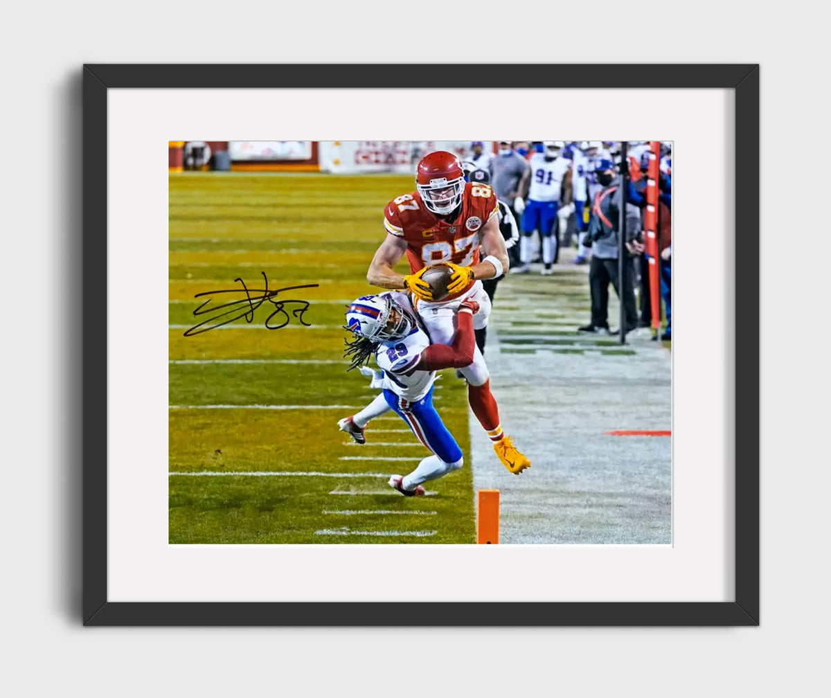 Travis Kelce - Endzone Flight football wall art 16x20 Gallery Frame