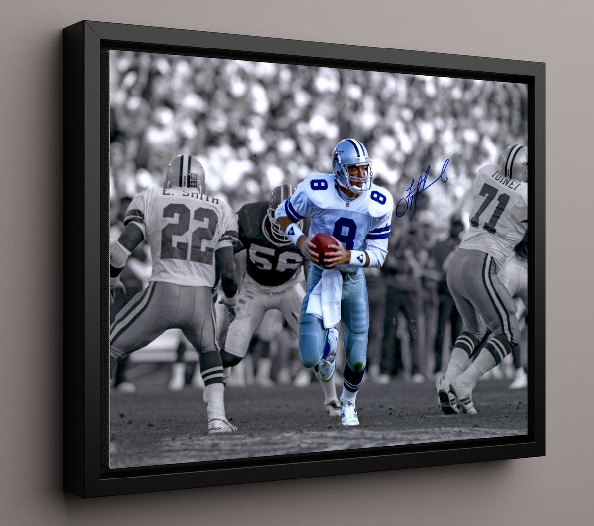 Troy Aikman - Americas QB football wall art 16x20 Framed Canvas