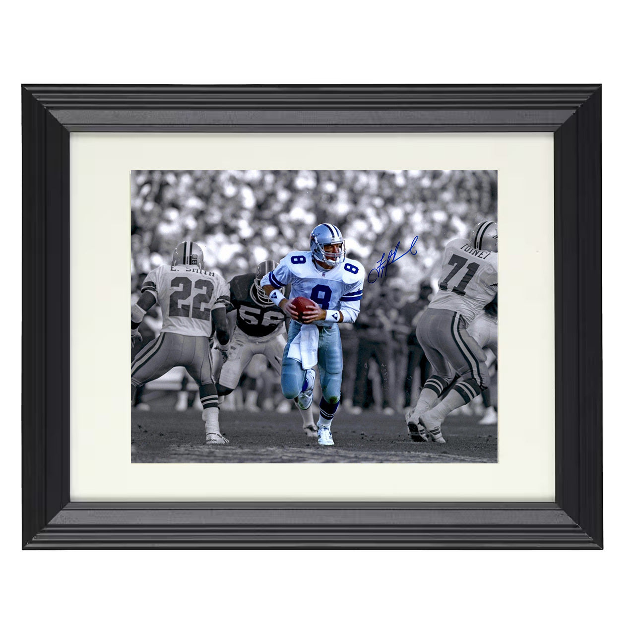 Troy Aikman – Americas QB – 8x10 black beveled framed football wall art