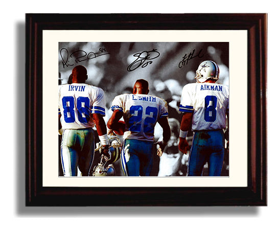 Troy Aikman Emmitt Smith Michael Irvin - Dallas Football Legends Walk Away Football Wall Art - football wall art print