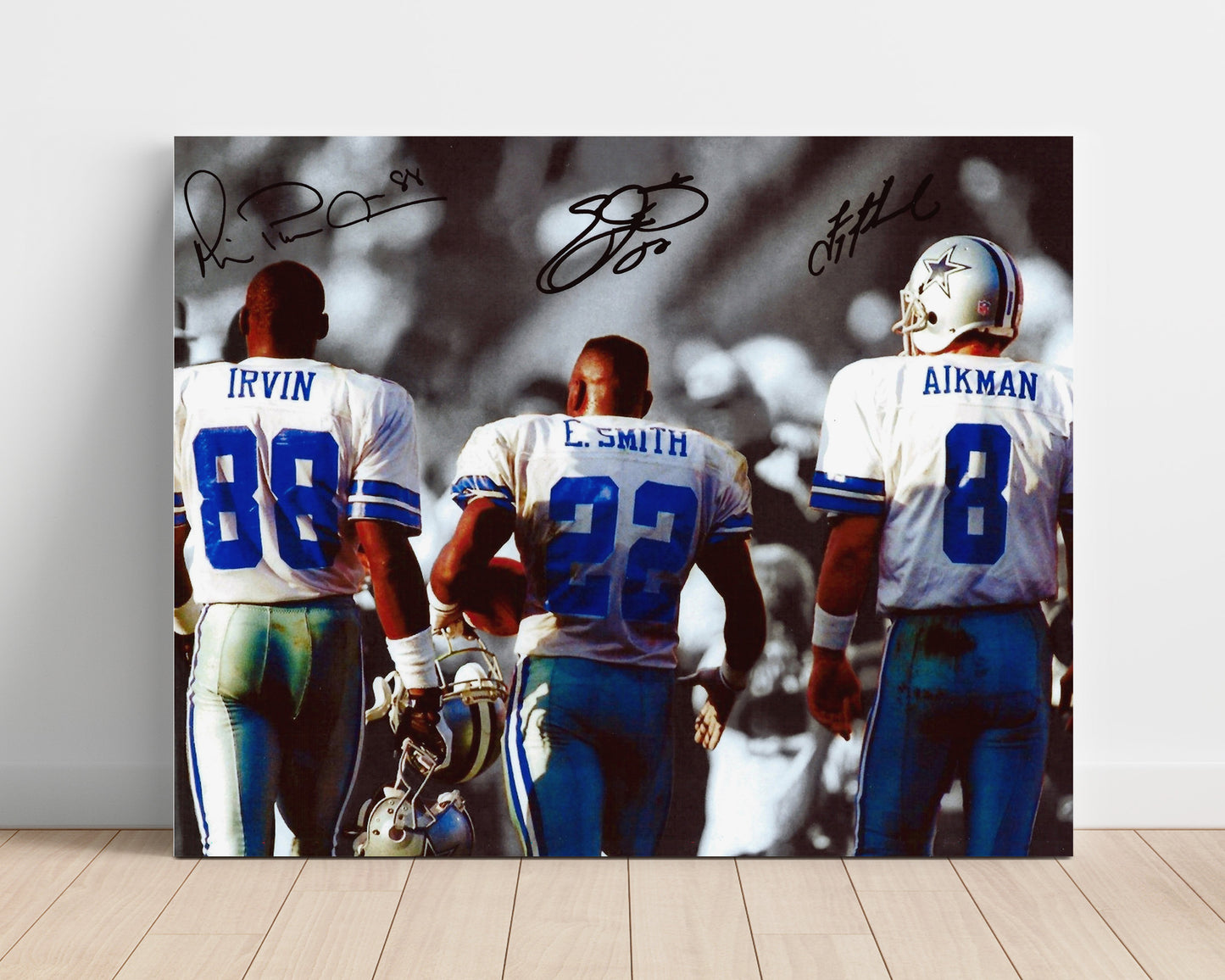 Troy Aikman Emmitt Smith Michael Irvin - Dallas Football Legends Walk Away football wall art 16x20 Unframed Print