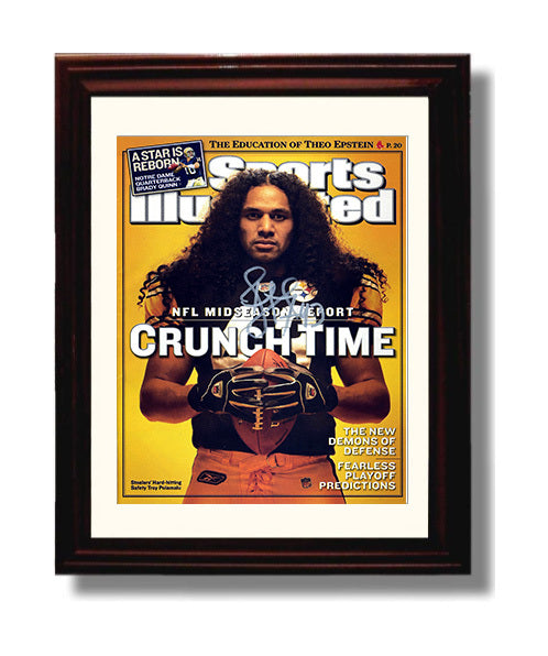 Troy Polamalu - Crunch Time Hair and Hits football wall art 8x10 Beveled Frame
