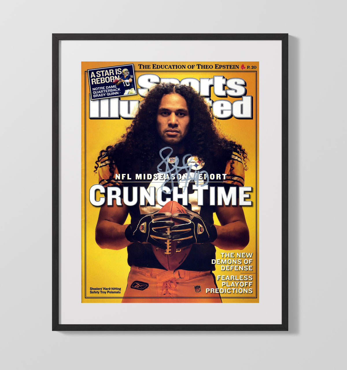Troy Polamalu - Crunch Time Hair and Hits football wall art 16x20 Gallery Frame
