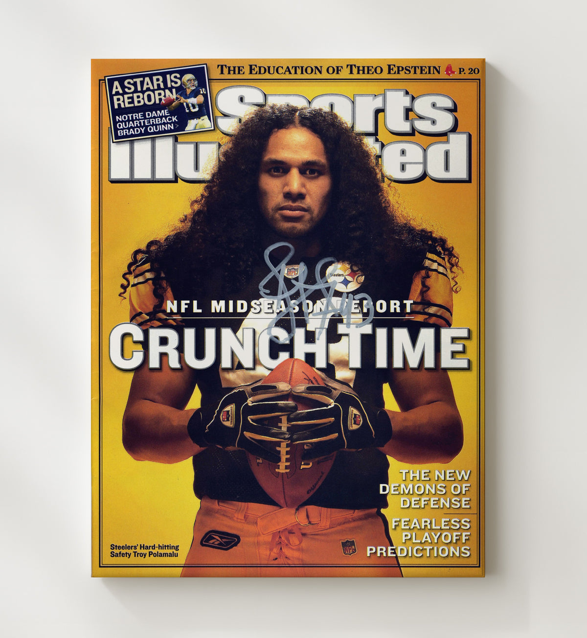 Troy Polamalu - Crunch Time Hair and Hits football wall art 20x24 Canvas