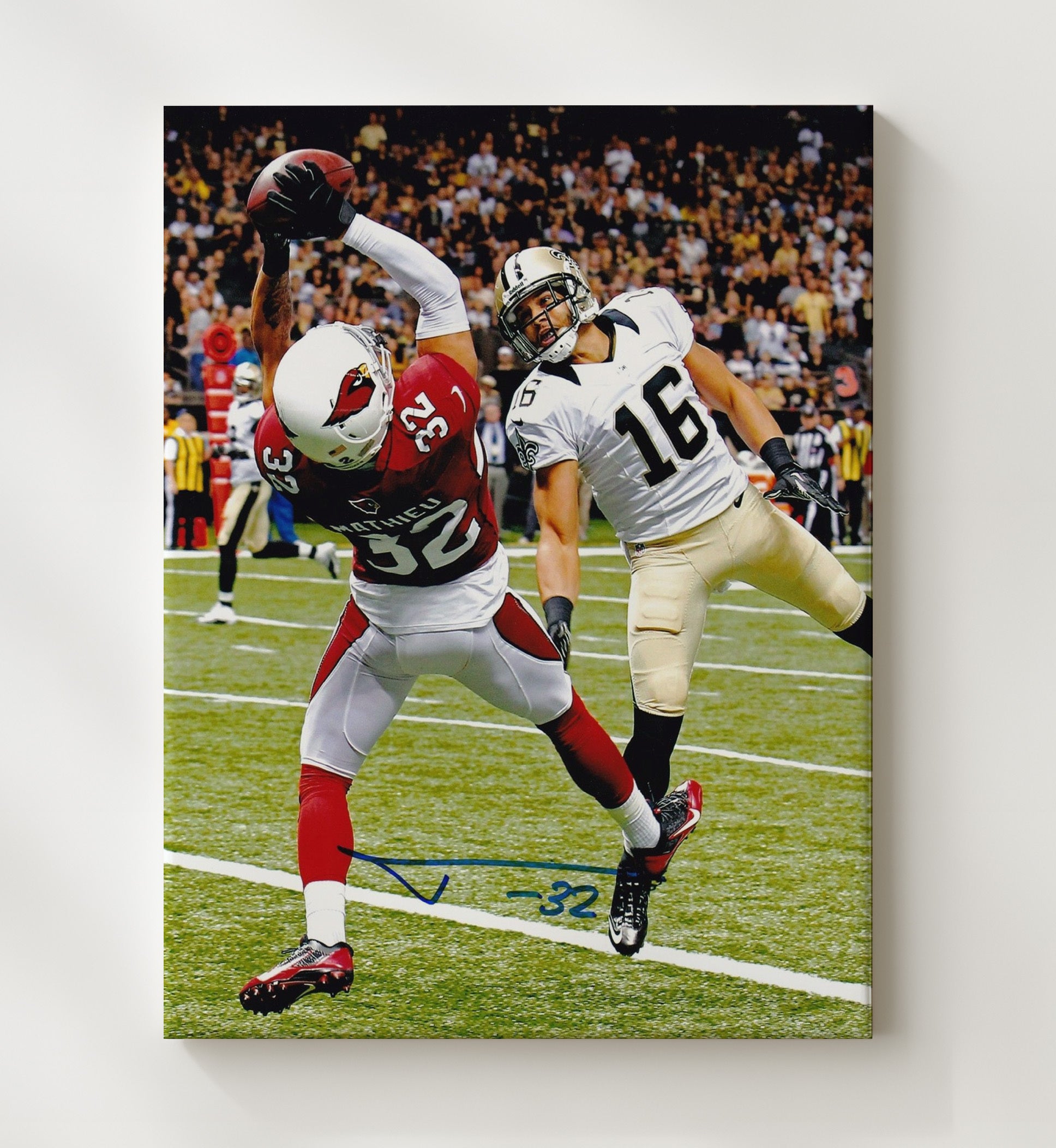 Tyrann Mathieu - Honey Badger Snag football wall art 20x24 Canvas