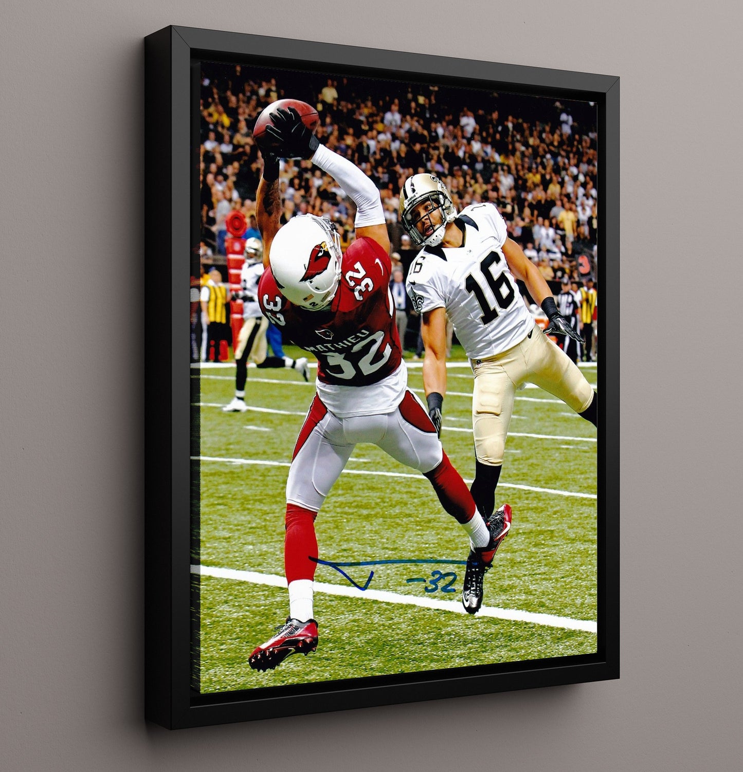 Tyrann Mathieu - Honey Badger Snag football wall art 16x20 Framed Canvas