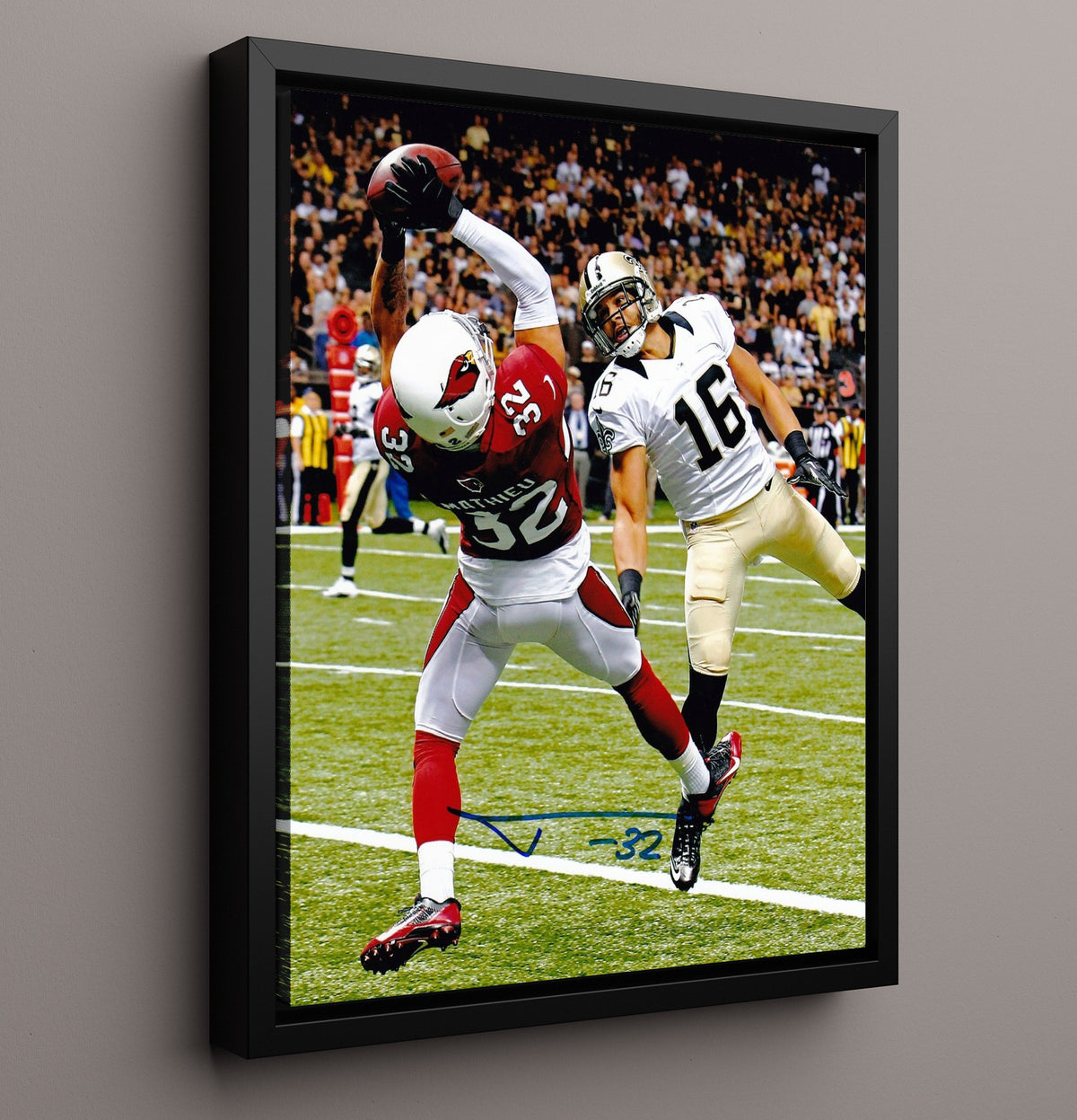 Tyrann Mathieu - Honey Badger Snag football wall art 16x20 Framed Canvas