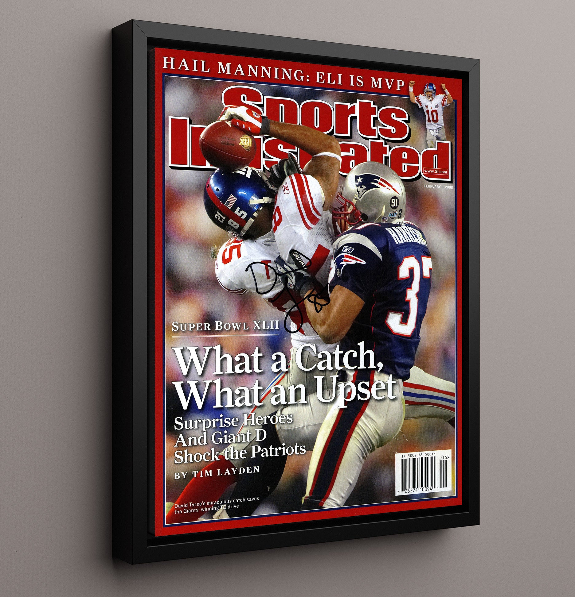 Tyree Helmet Catch - Helmet Magic football wall art 16x20 Framed Canvas
