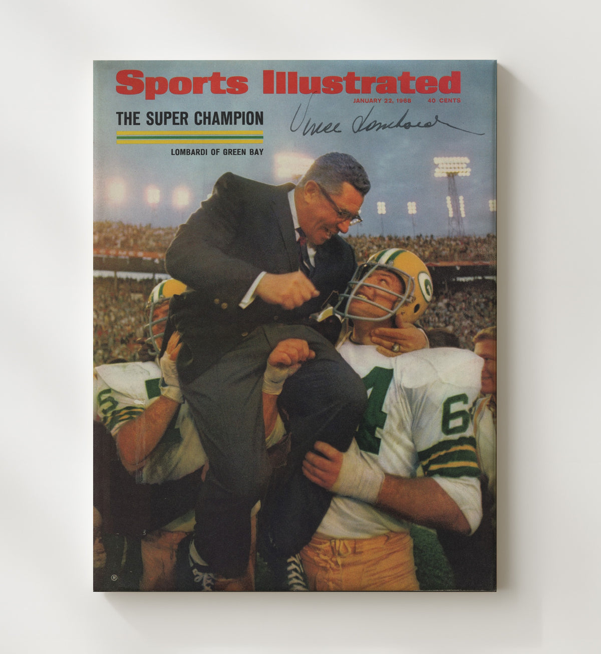 Vince Lombardi - Title Town Triumph football wall art 20x24 Canvas