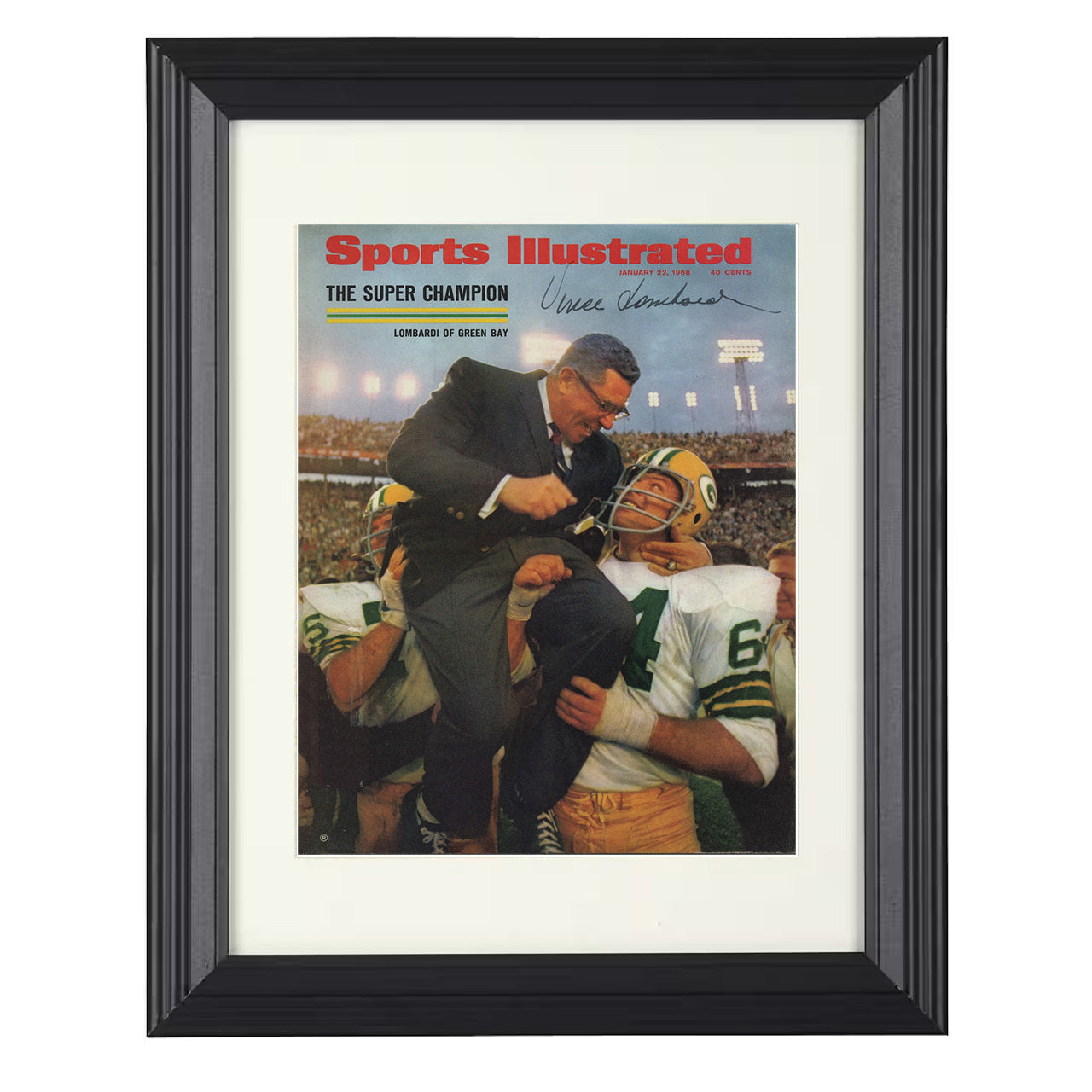 Vince Lombardi – Title Town Triumph Image – 8x10 black beveled framed football wall art