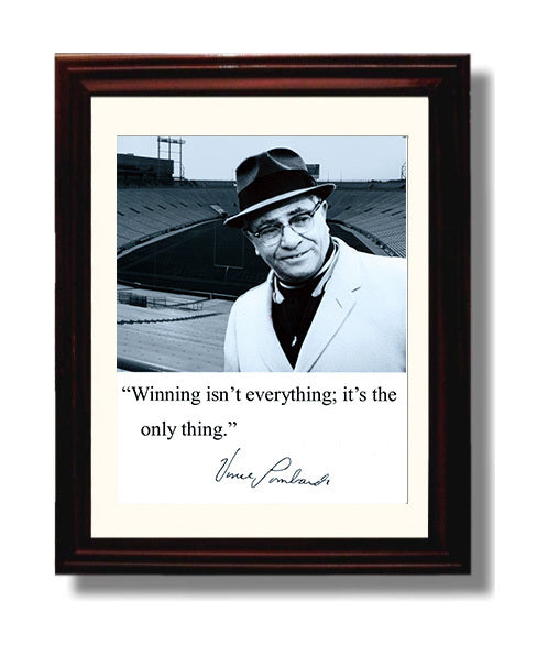 Vince Lombardi - Winning Is The Only Thing football wall art 8x10 Beveled Frame
