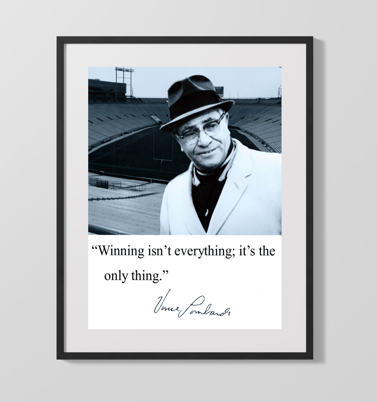 Vince Lombardi - Winning Is The Only Thing football wall art 16x20 Gallery Frame