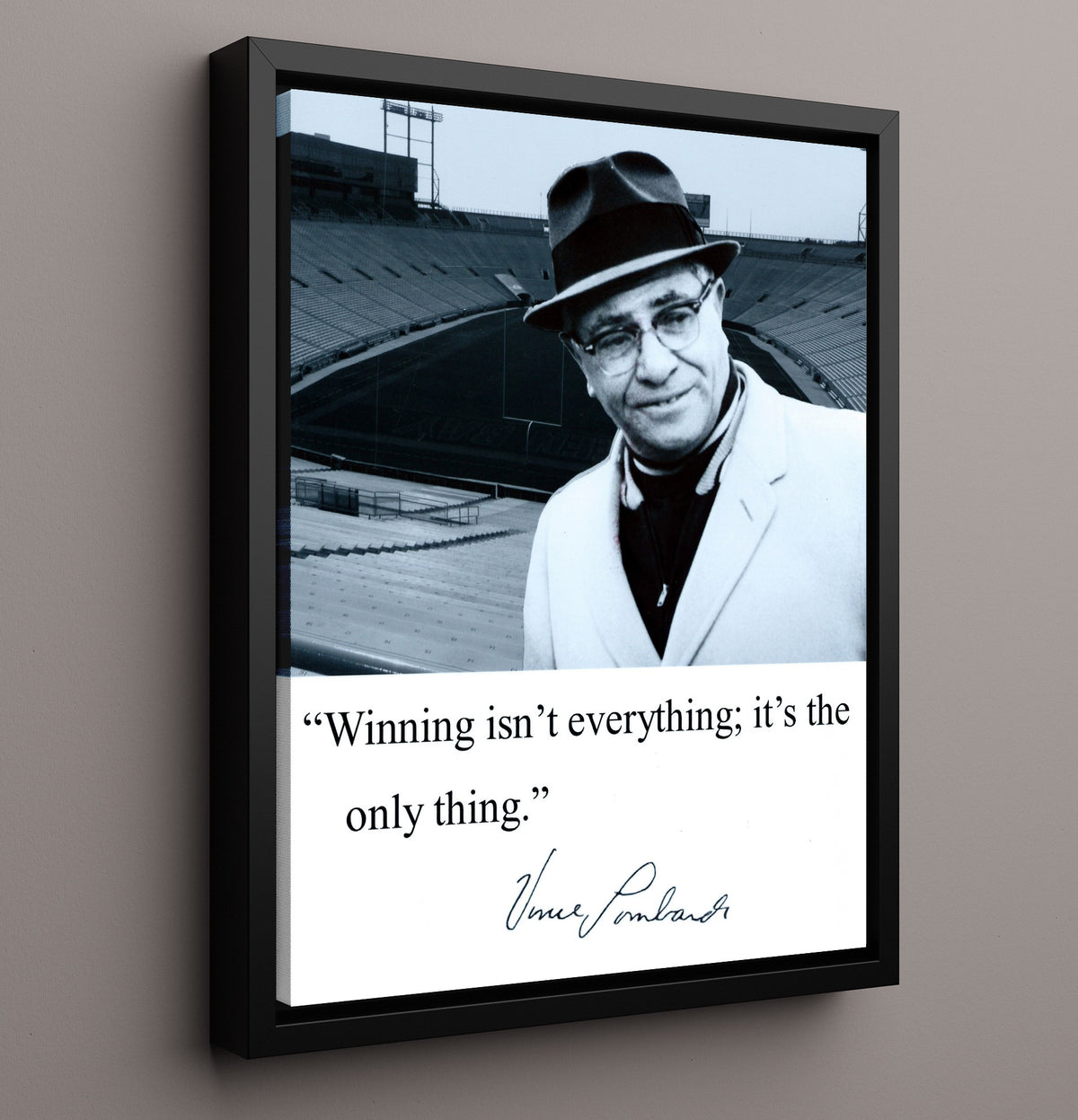 Vince Lombardi - Winning Is The Only Thing football wall art 16x20 Framed Canvas