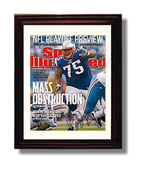 Vince Wilfork - New England Football SI Cover Defensive Tackle 2011 football wall art 8x10 Beveled Frame